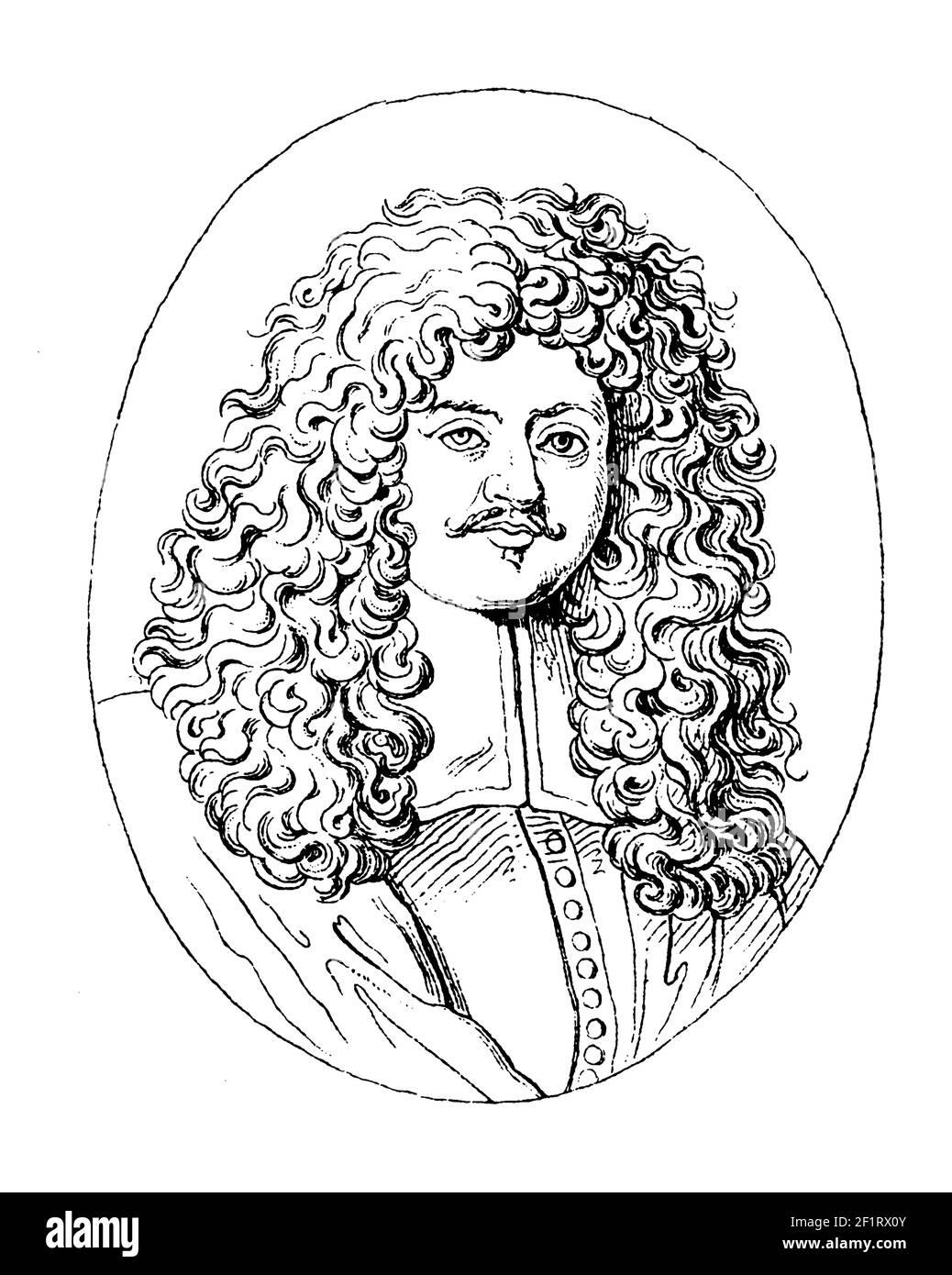 Antique illustration of a portrait of Christian Hoffmann von