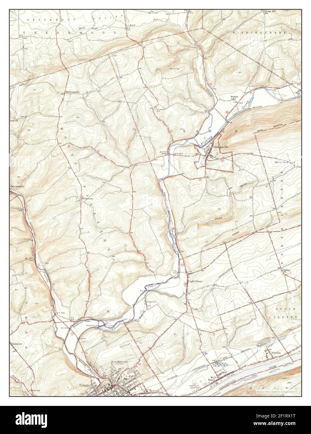 Bloomsburg, Pennsylvania, map 1947, 124000, United States of America