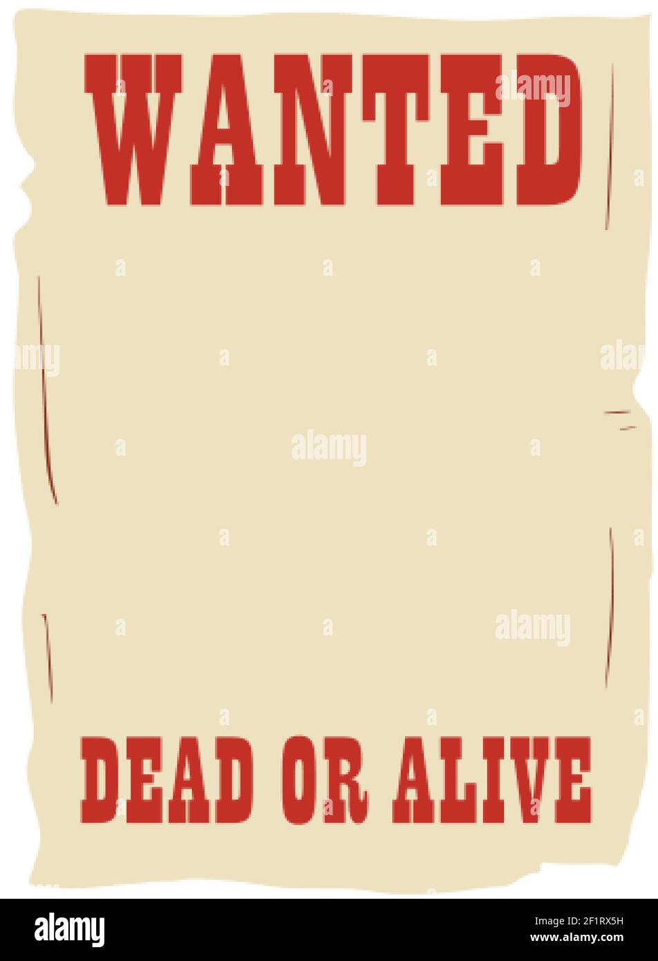 Social story template of wanted dead or alive placard Stock Vector
