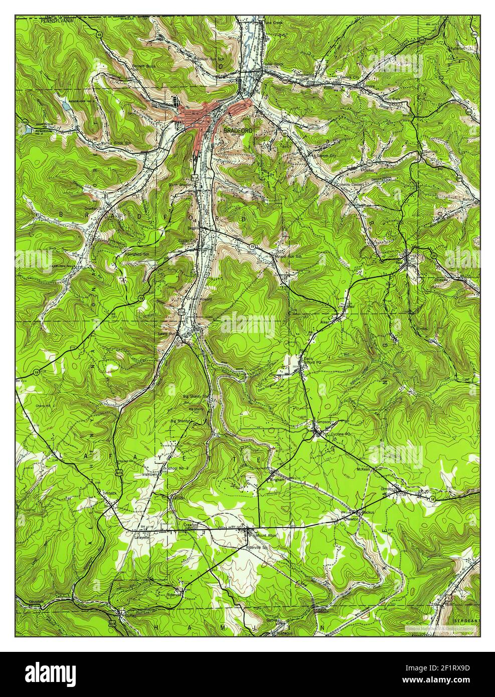 Bradford, Pennsylvania, map 1941, 162500, United States of America by