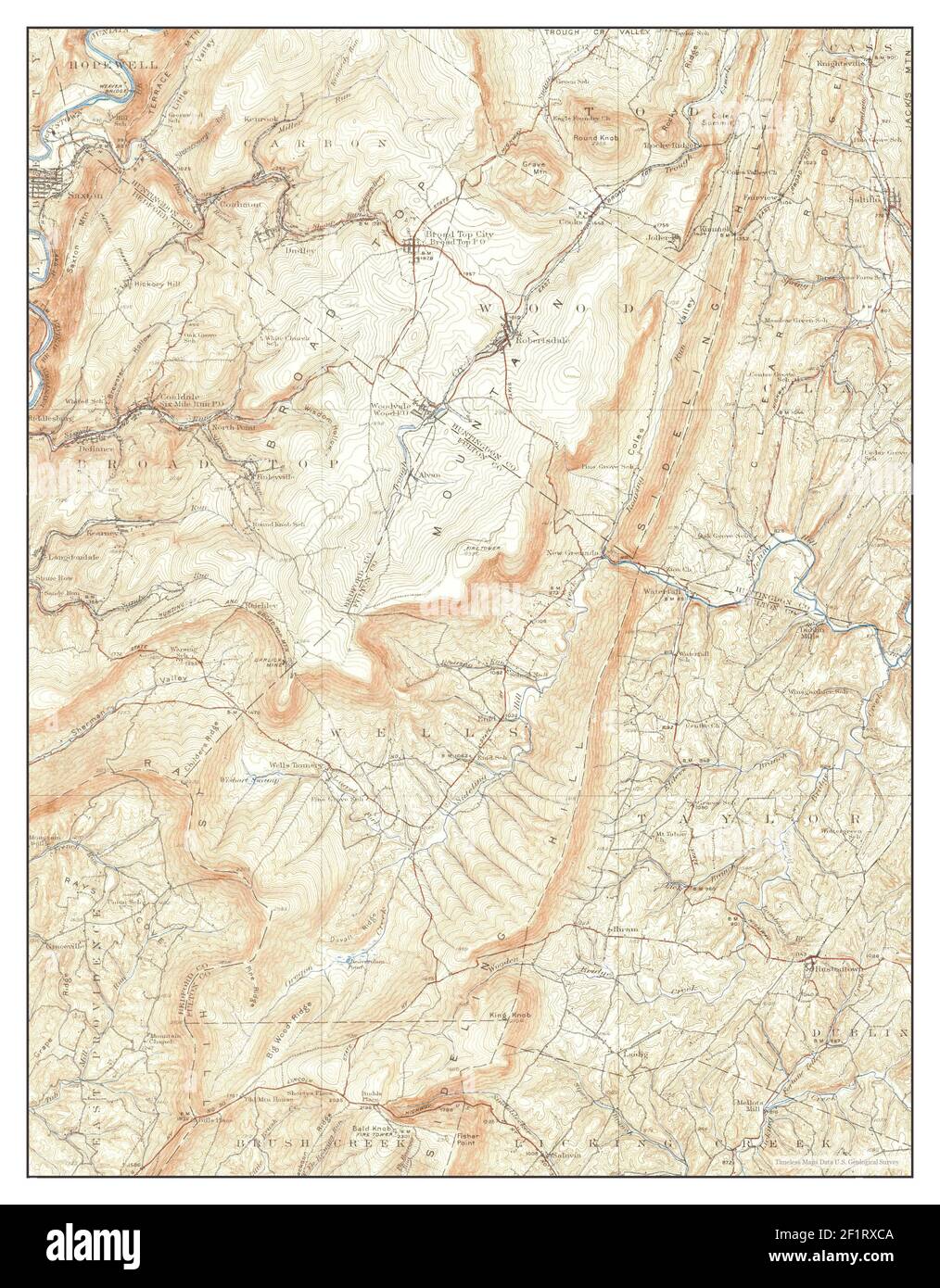 Broad Top, Pennsylvania, map 1933, 162500, United States of America by