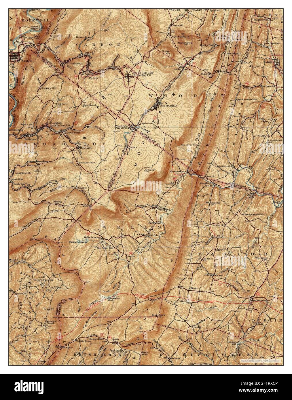 Broad Top, Pennsylvania, map 1933, 162500, United States of America by