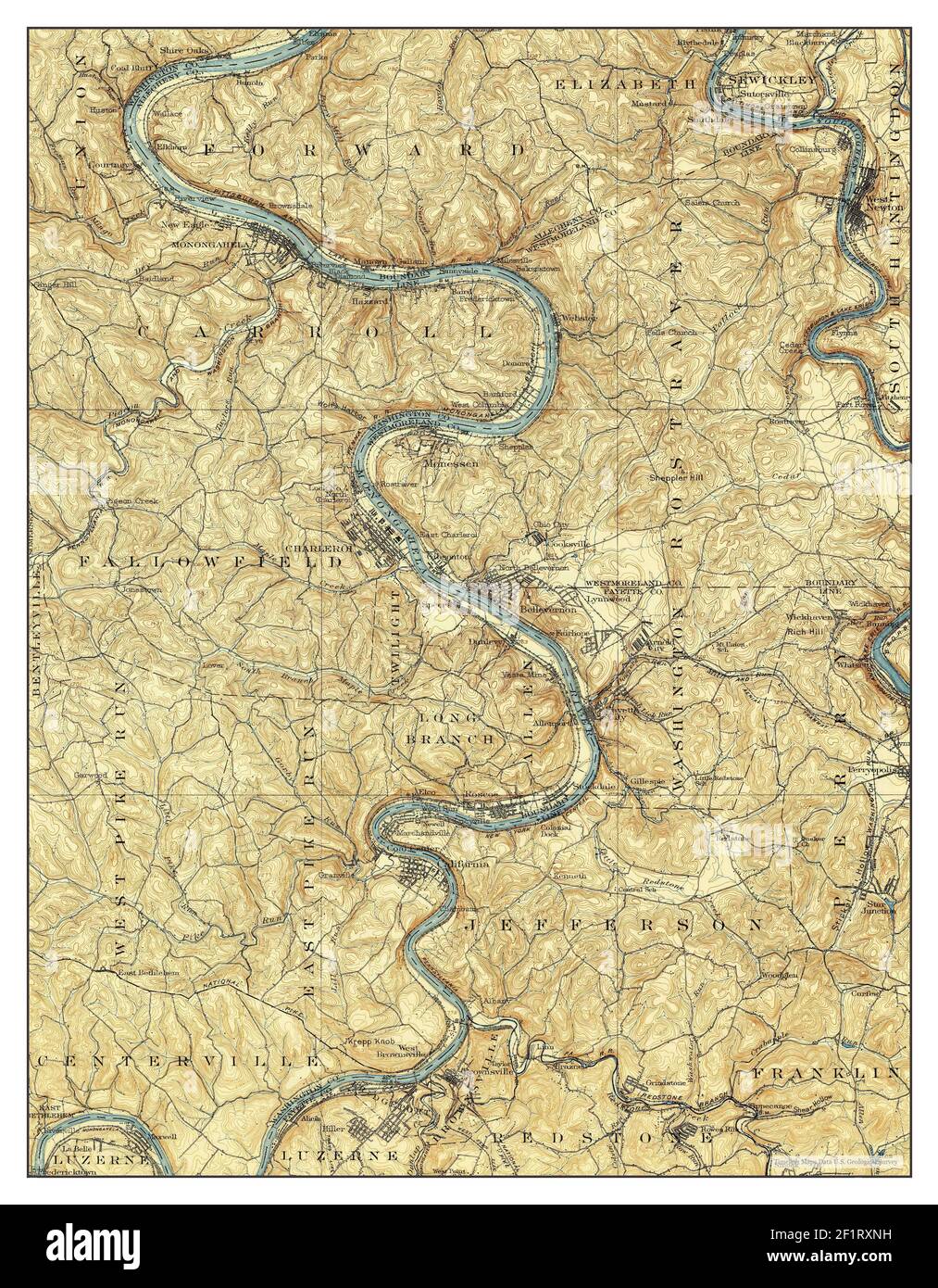 Brownsville, Pennsylvania, map 1940, 162500, United States of America