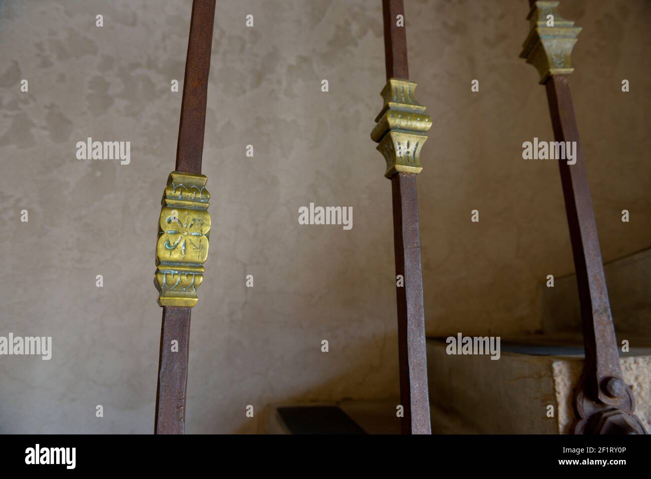 Ornate metal ballisters, Scotty's Castle,  Death Valley, California Stock Photo