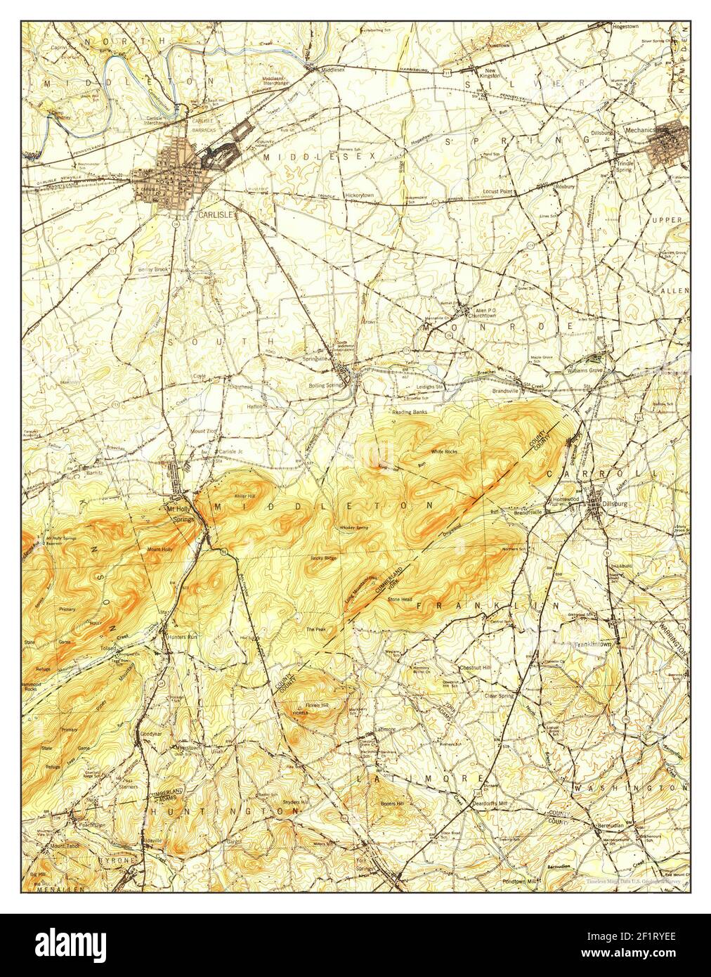 Carlisle, Pennsylvania, map 1943, 162500, United States of America by