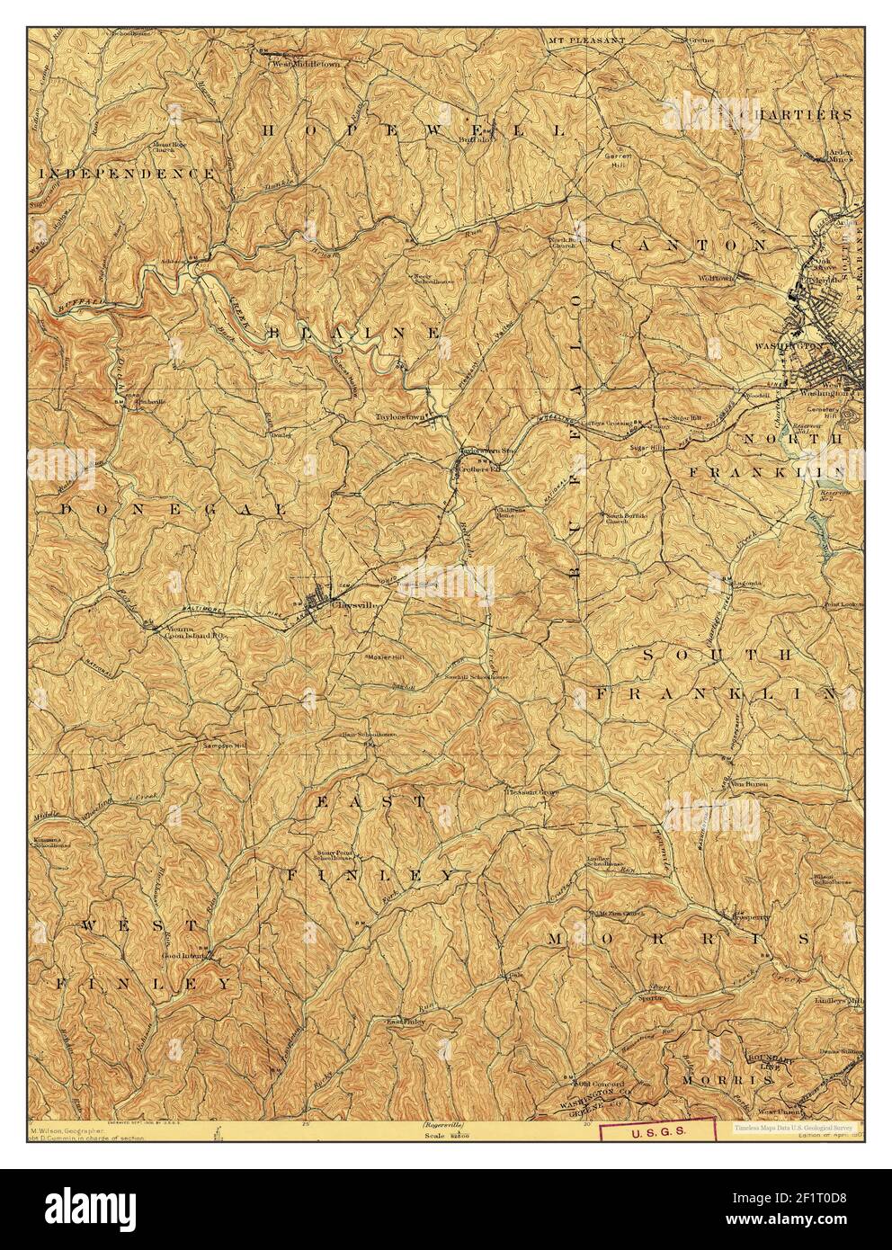 Claysville, Pennsylvania, map 1907, 162500, United States of America