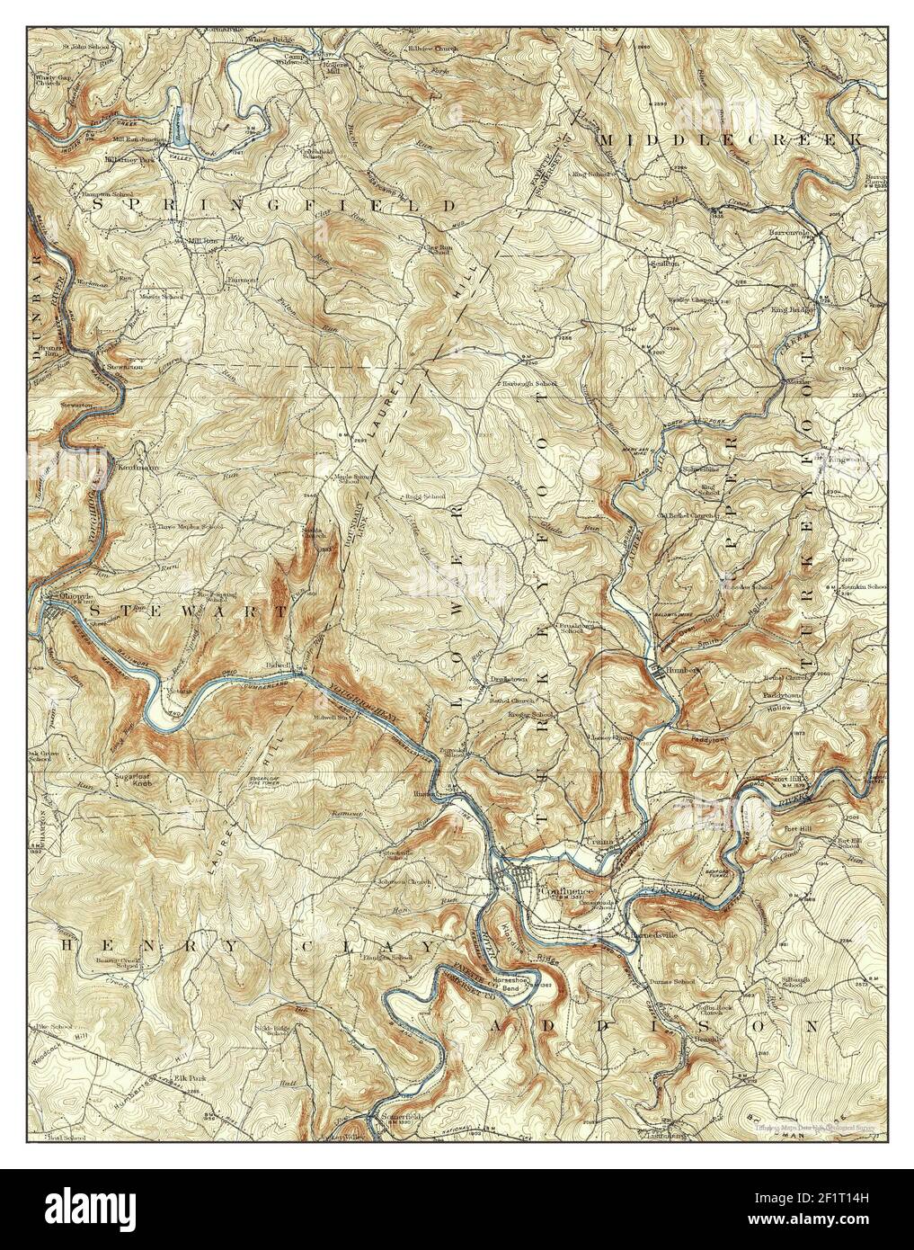 Confluence, Pennsylvania, map 1933, 162500, United States of America by Timeless Maps, data U.S