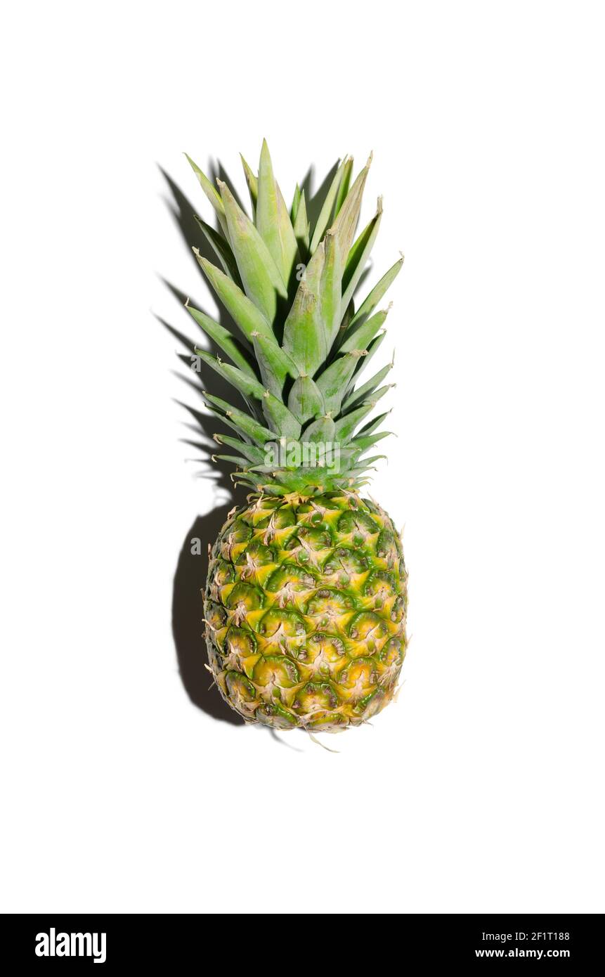 Pineapple isolated on a white background. Hard shadows. Stock Photo
