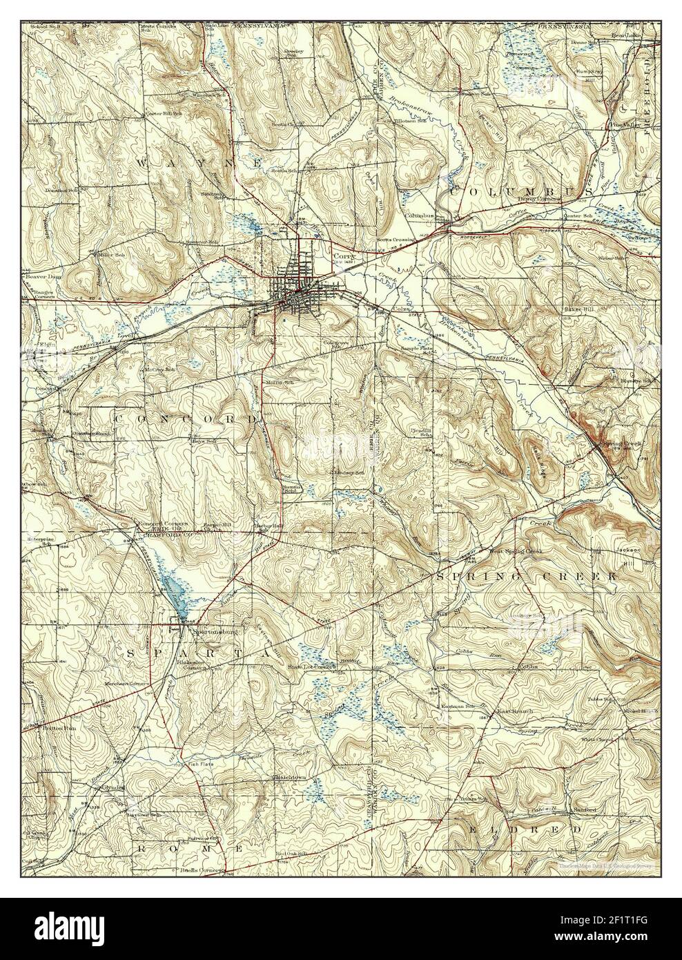 Corry, Pennsylvania, map 1932, 1:62500, United States of America by 