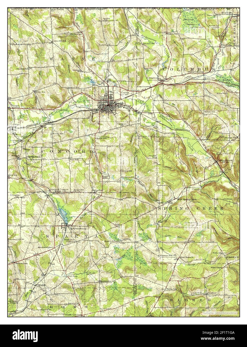Corry, Pennsylvania, map 1932, 1:62500, United States of America by 