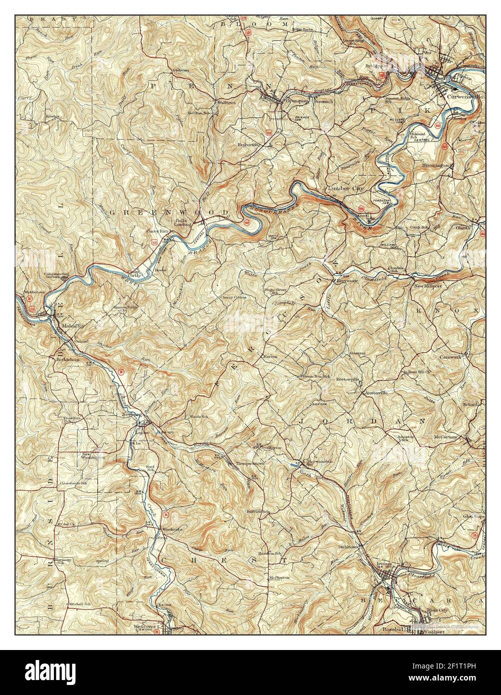 Curwensville, Pennsylvania, map 1939, 162500, United States of America