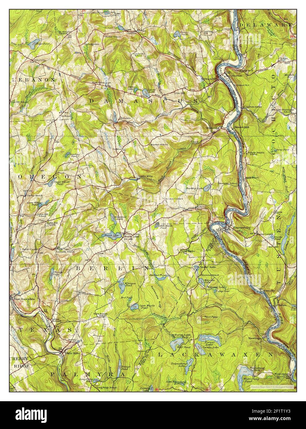 Damascus, Pennsylvania, map 1920, 1:62500, United States of America by Timeless Maps, data U.S. Geological Survey Stock Photo