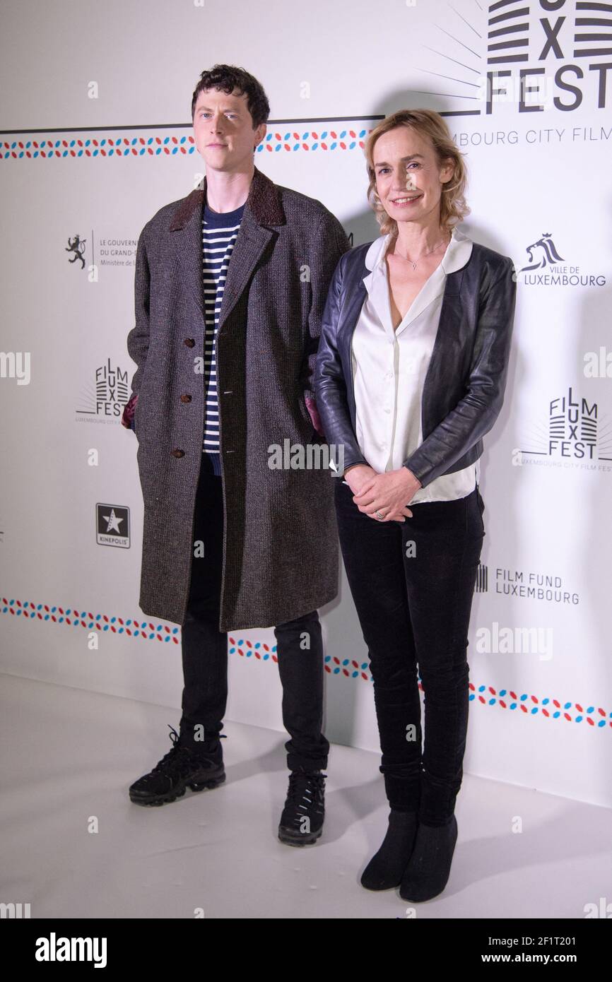 Finnegan Oldfield and Sandrine Bonnaire attending the Luxembourg Film