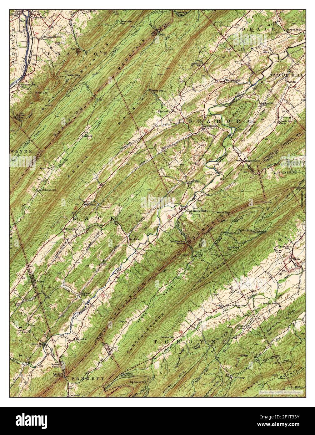East Waterford, Pennsylvania, map 1941, 162500, United States of America by Timeless Maps, data
