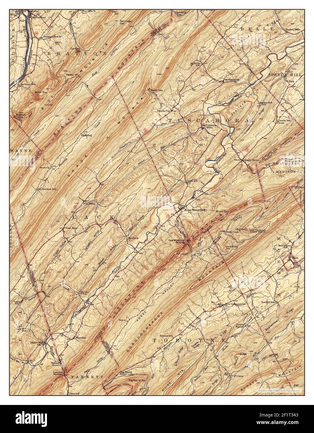 East Waterford, Pennsylvania, map 1941, 162500, United States of