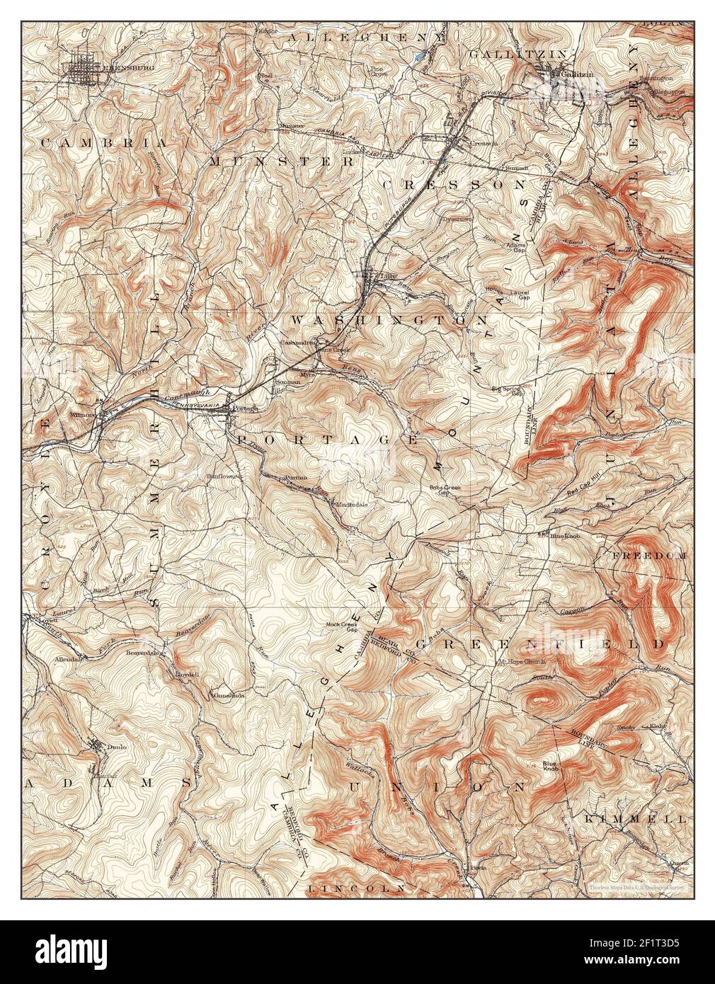 Ebensburg, Pennsylvania, map 1902, 162500, United States of America by