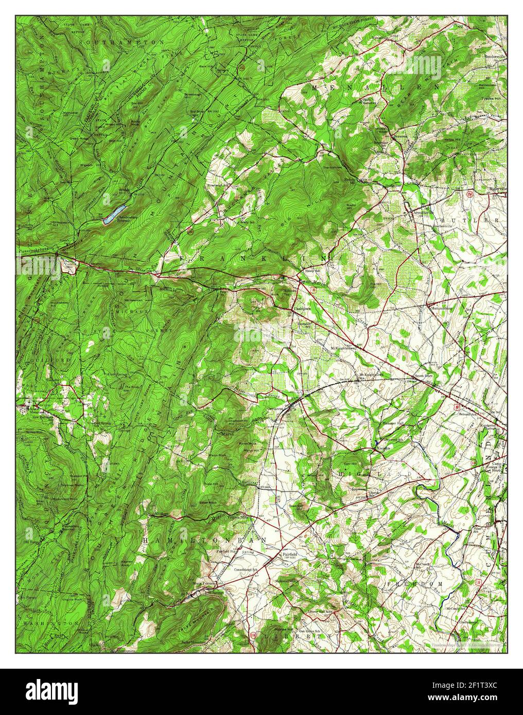 Fairfield, Pennsylvania, map 1951, 162500, United States of America by
