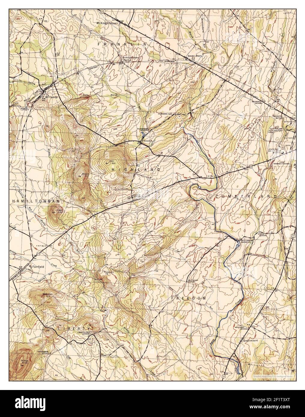 Fairfield, Pennsylvania, map 1944, 131680, United States of America by