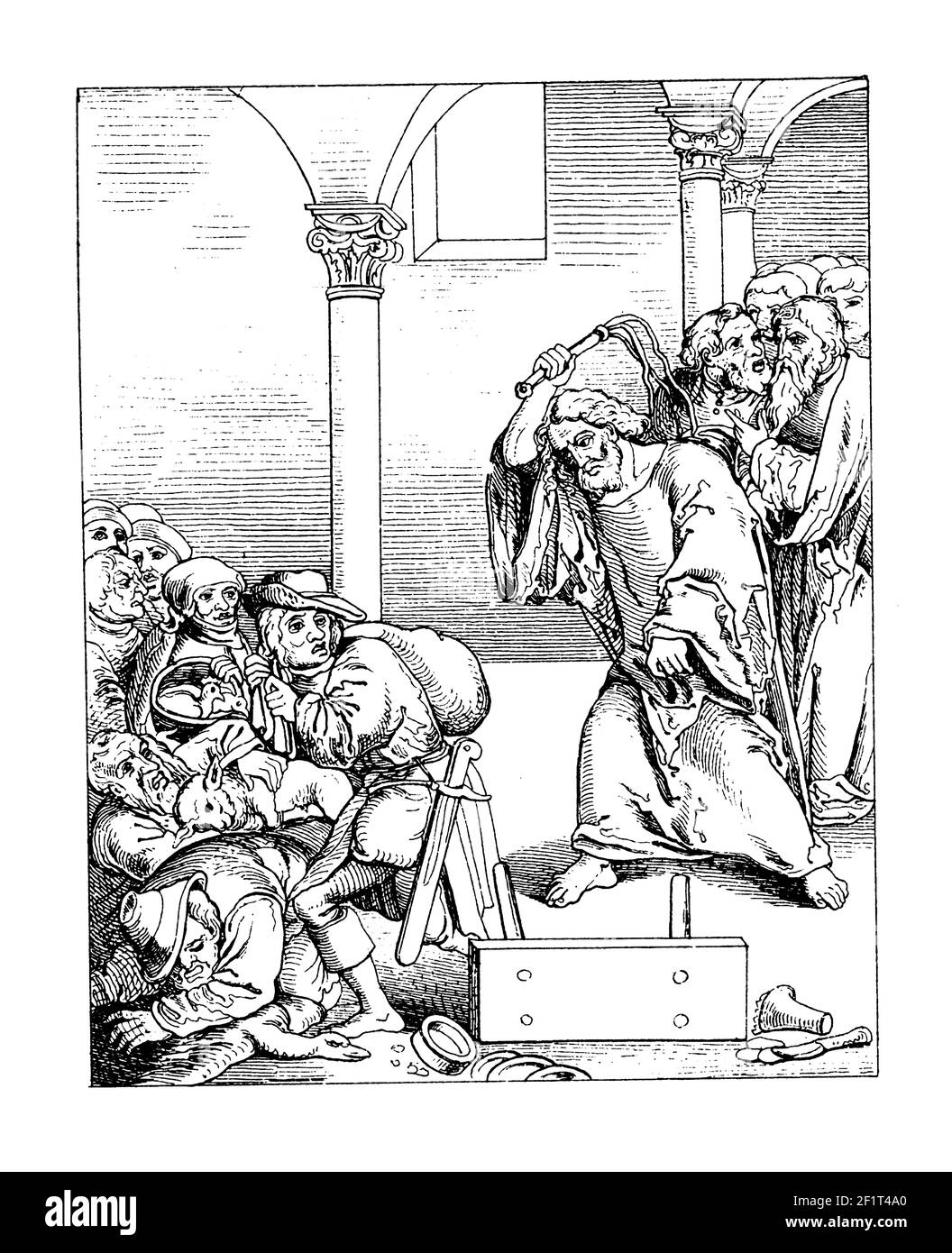 Antique engraving after a painting by Lucas Cranach. Engraving