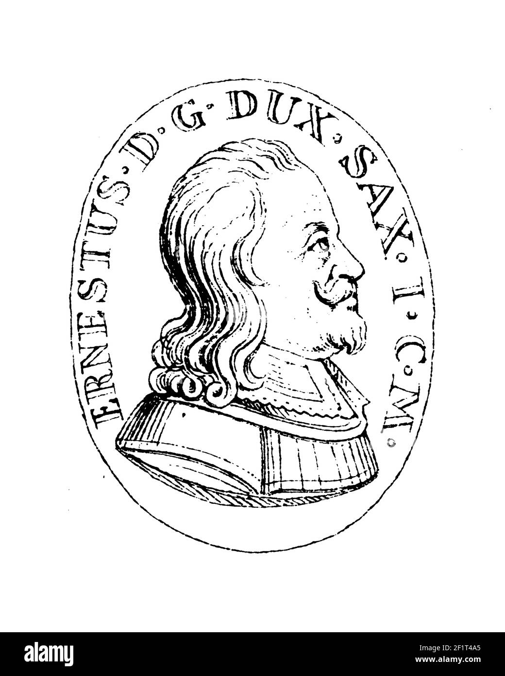 19thcentury engraving of a portrait of Ernest I, Duke of SaxeGotha