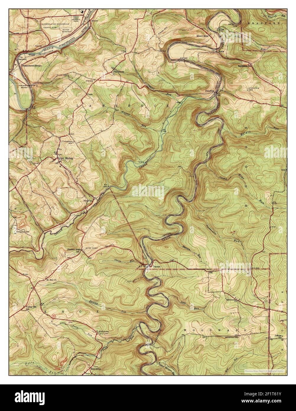 Glen Richey, Pennsylvania, map 1946, 1:31680, United States of America ...