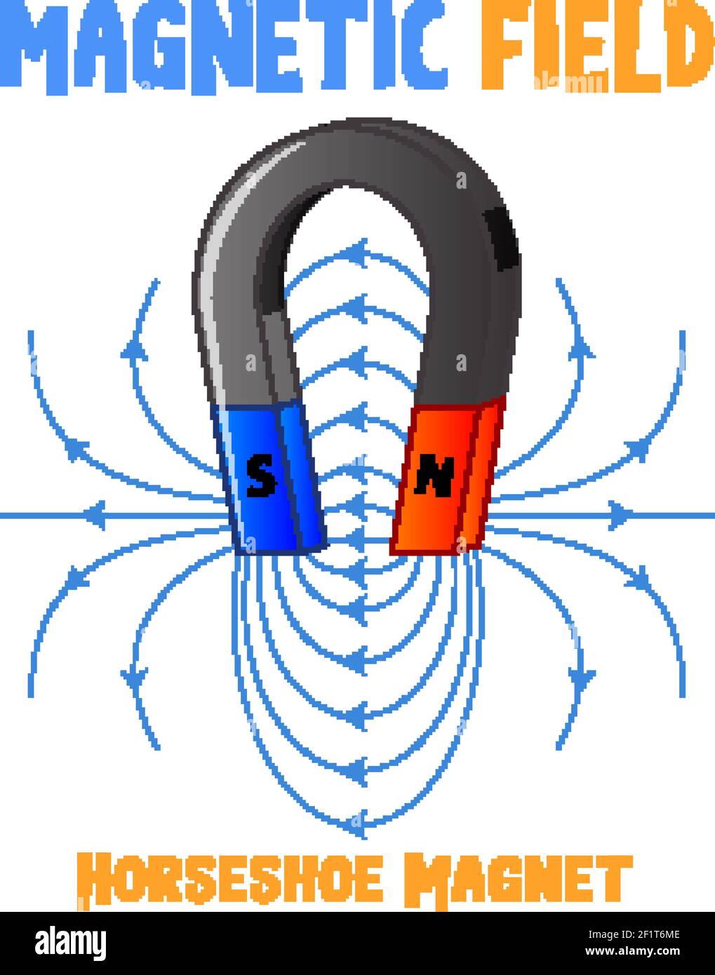 Magnetic field of horseshoe magnet illustration Stock Vector Image ...