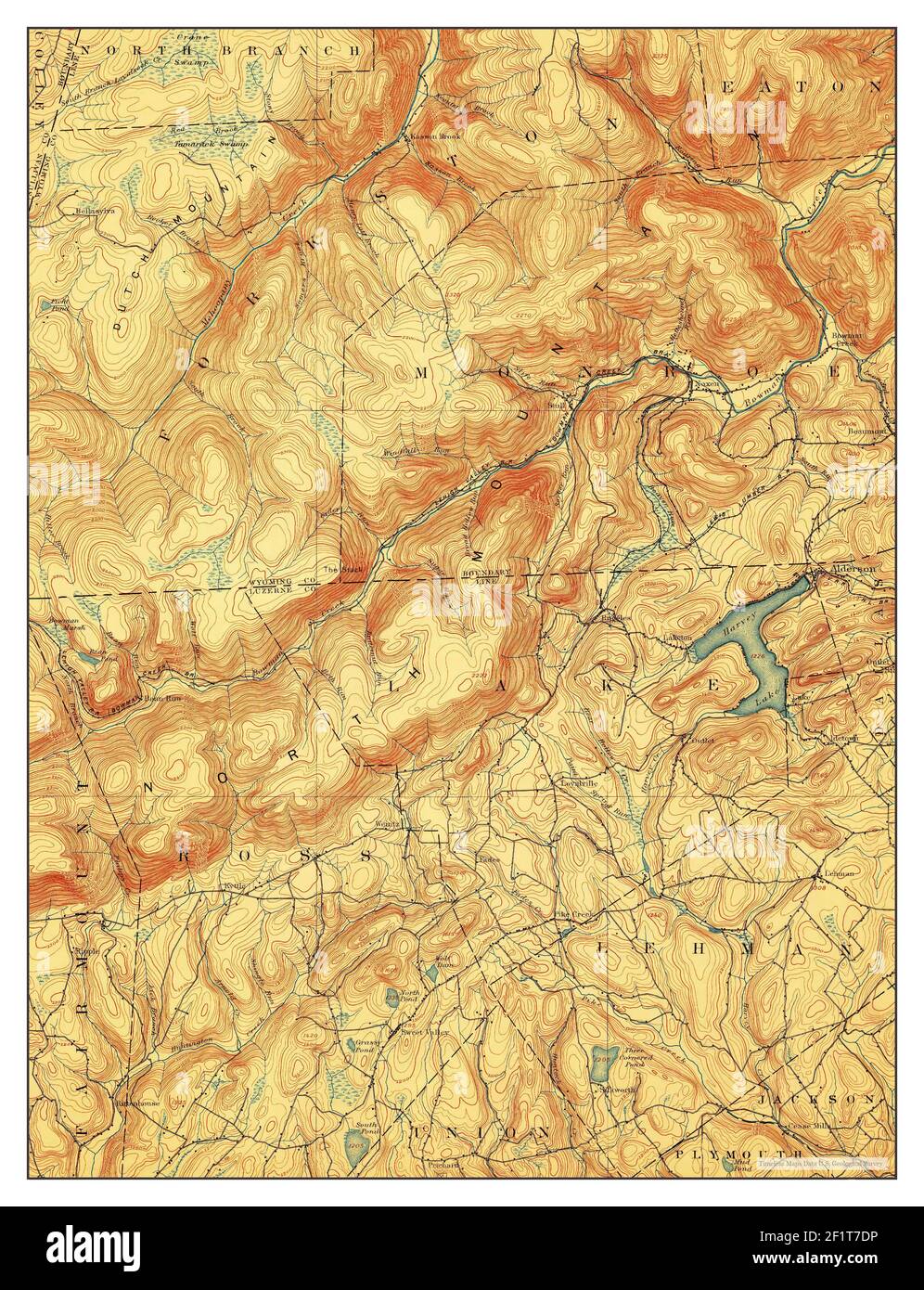 Harvey Lake, Pennsylvania, map 1893, 162500, United States of America