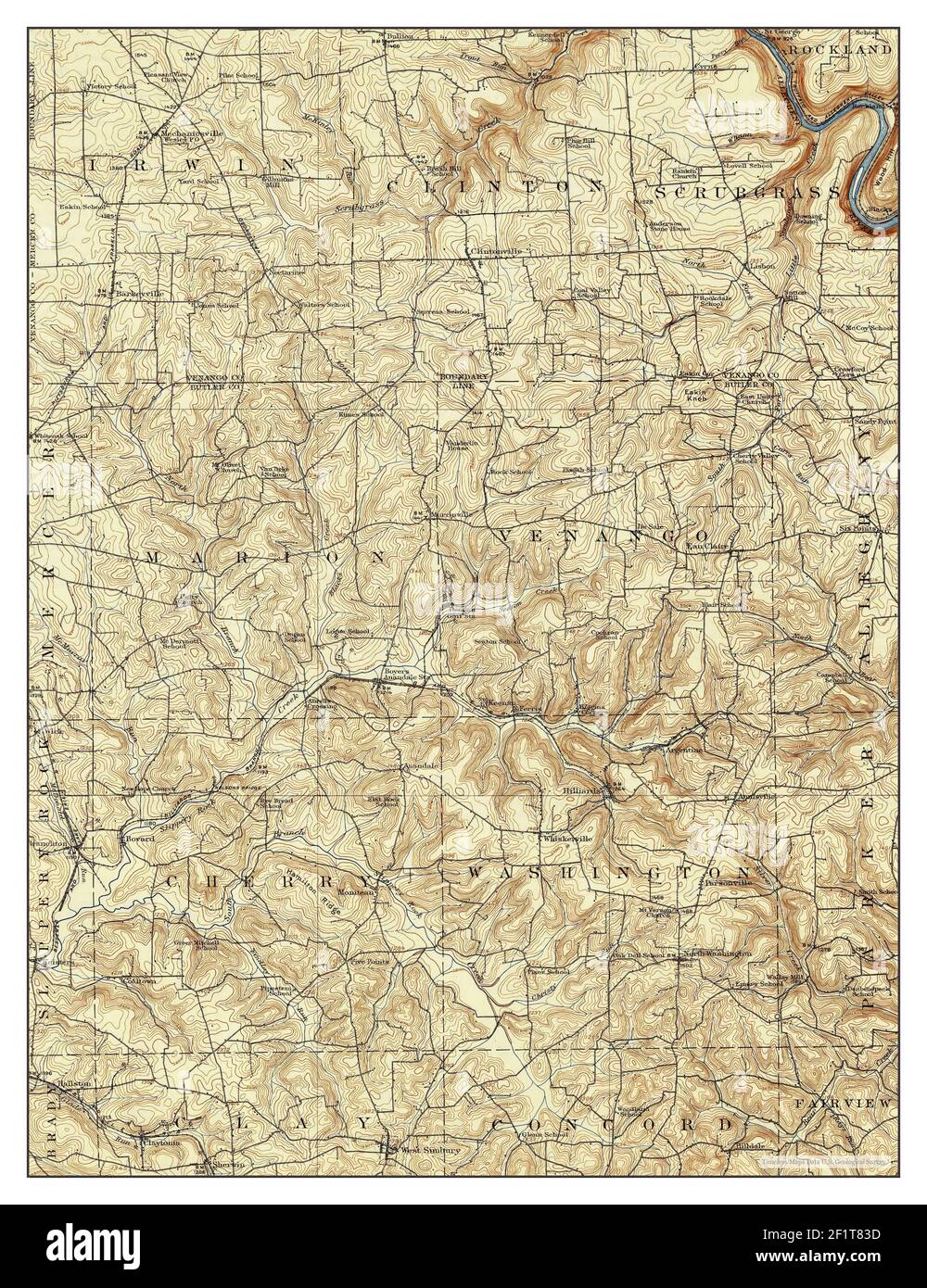 Hilliards, Pennsylvania, map 1912, 162500, United States of America by
