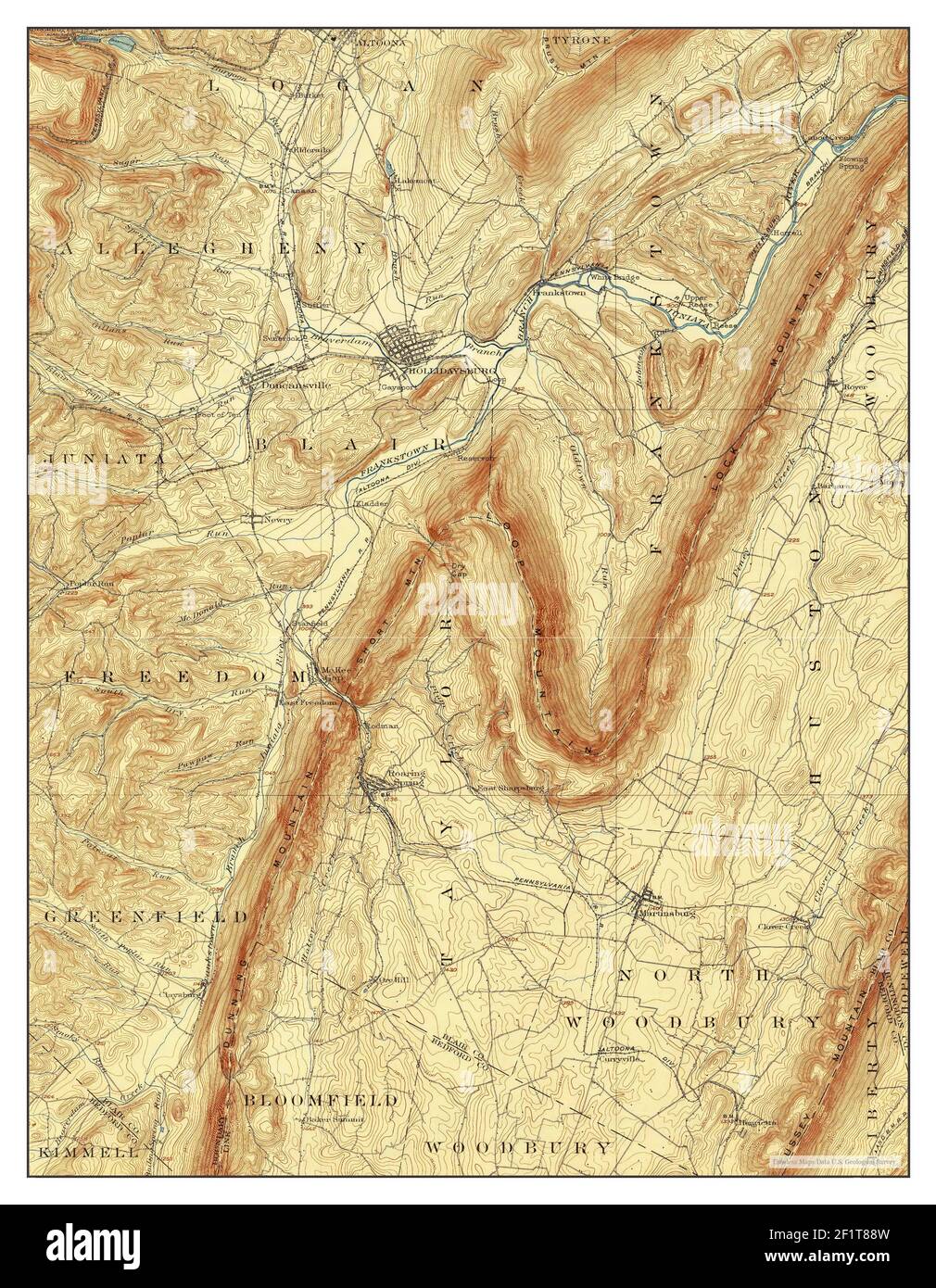 Hollidaysburg, Pennsylvania, map 1903, 162500, United States of America by Timeless Maps, data