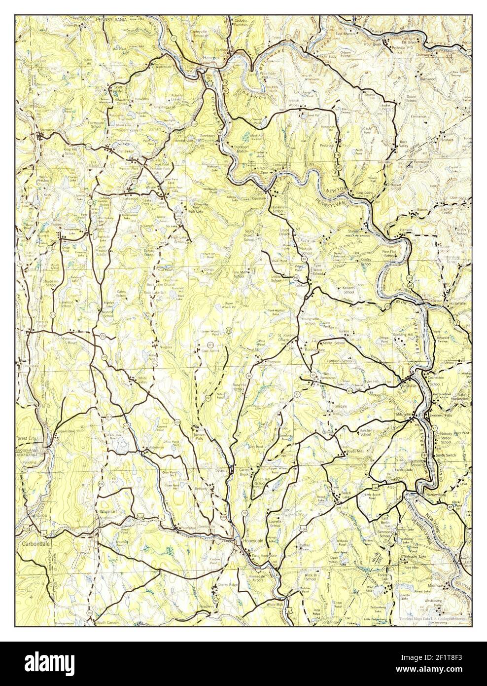 Honesdale, Pennsylvania, map 1943, 1125000, United States of America
