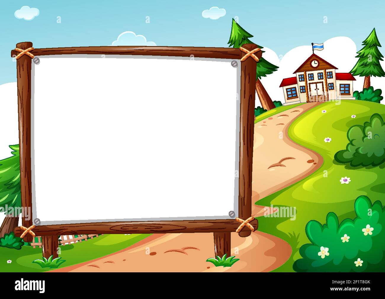 Blank banner in nature background illustration Stock Vector Image & Art -  Alamy
