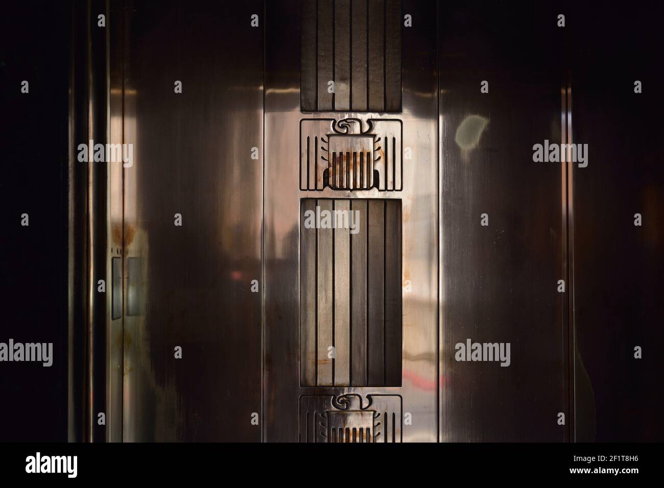 Art deco eagle on an elevator, Hoover Dam, Arizona, Nevada, USA Stock ...