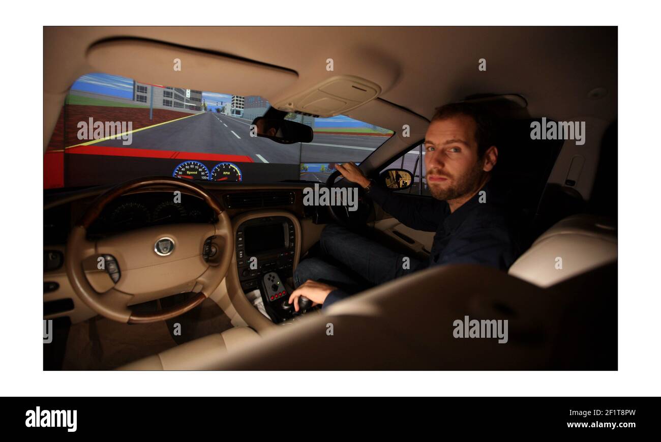 Simon Usborne in a driving simulator the morning after a night of heavy