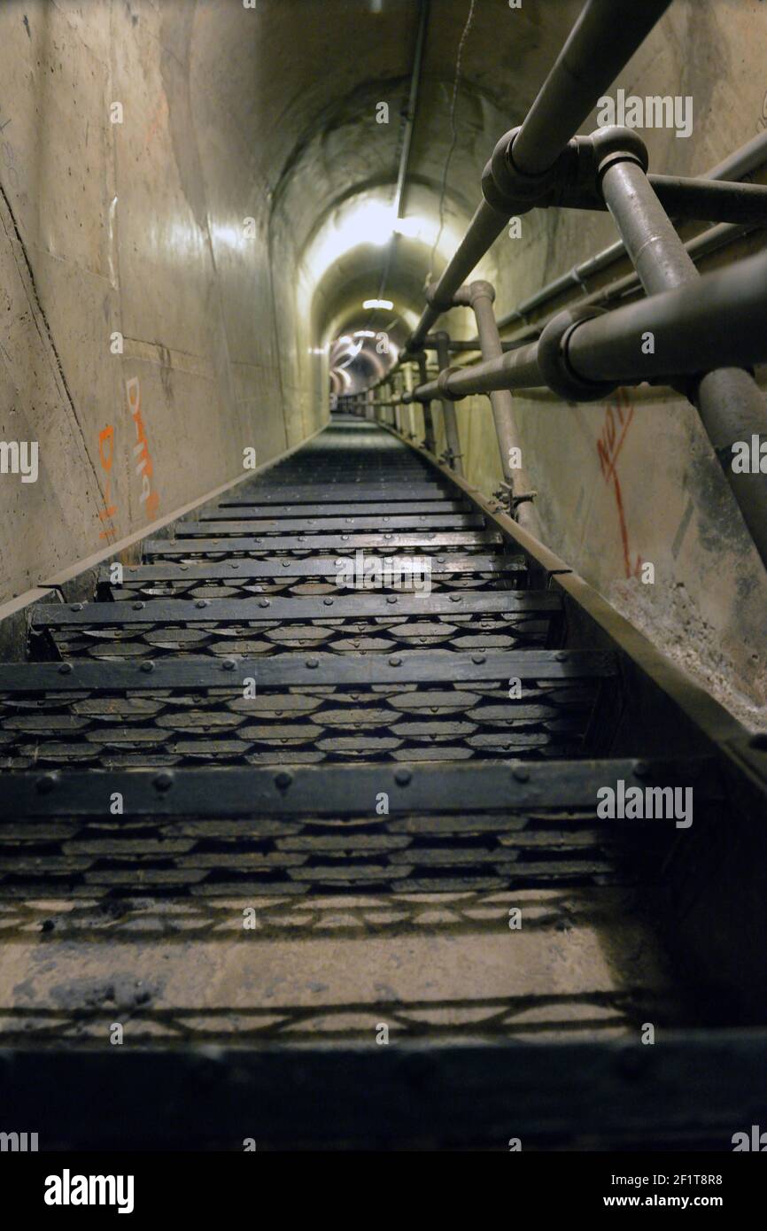 Steps leading to the top of Hoover Dam, Arizona, Nevada, USA Stock Photo