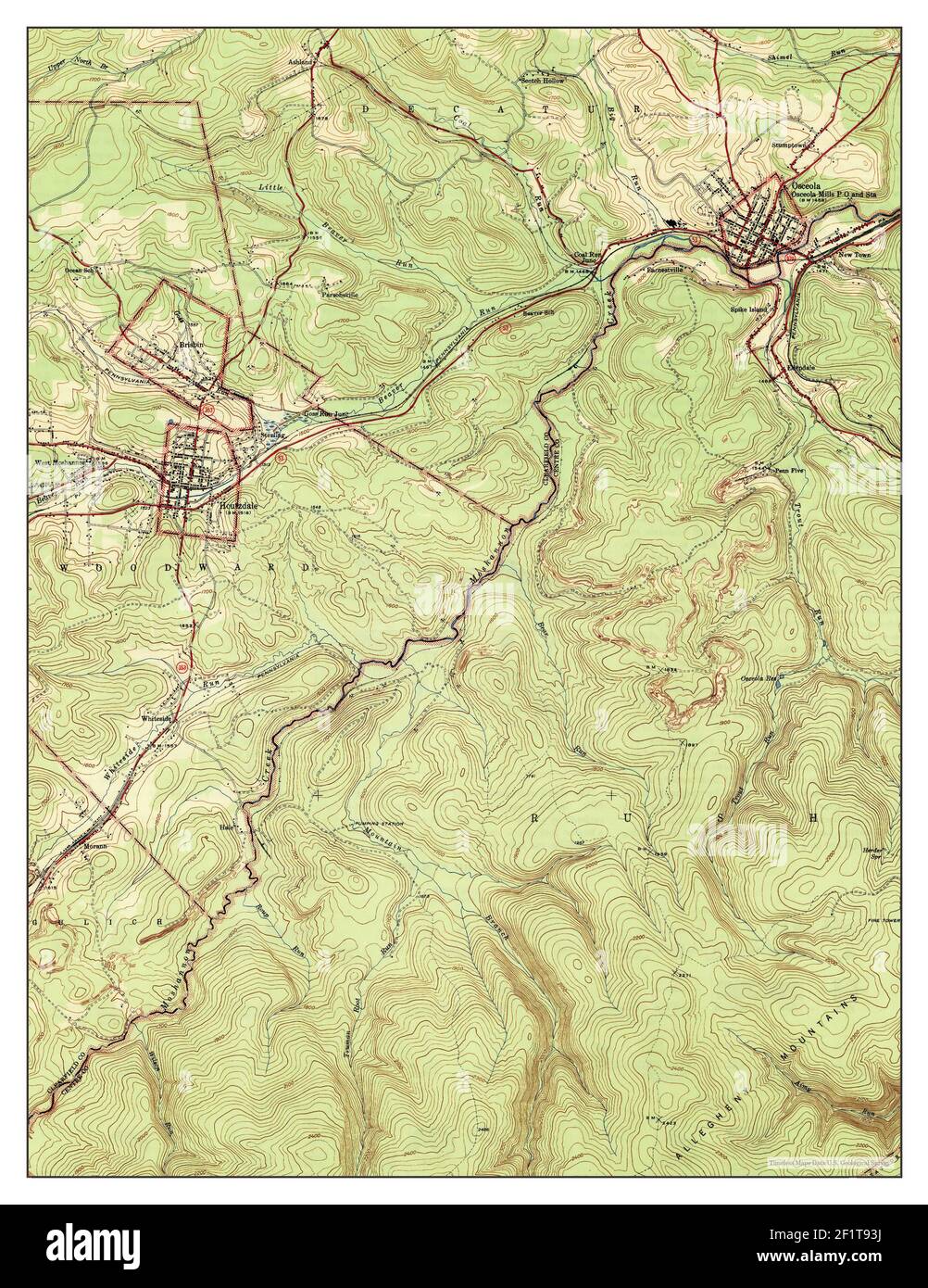 Houtzdale, Pennsylvania, map 1947, 131680, United States of America by