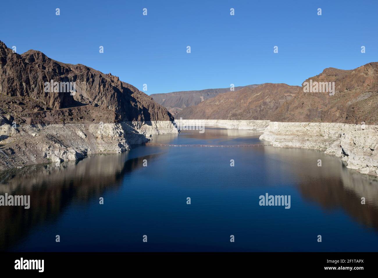 Lake Mead viewed from the dam, Hoover Dam, Arizona, Nevada, USA Stock Photo