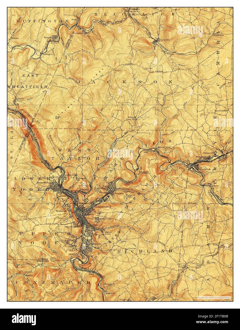 Johnstown, Pennsylvania, map 1907, 162500, United States of America by