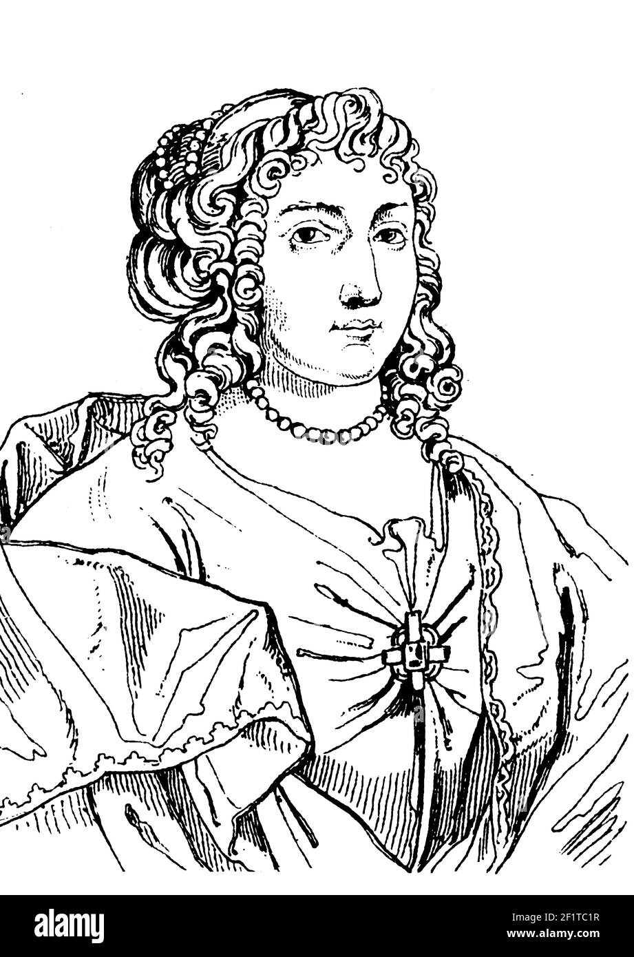 18th century madeleine illustration Black and White Stock Photos