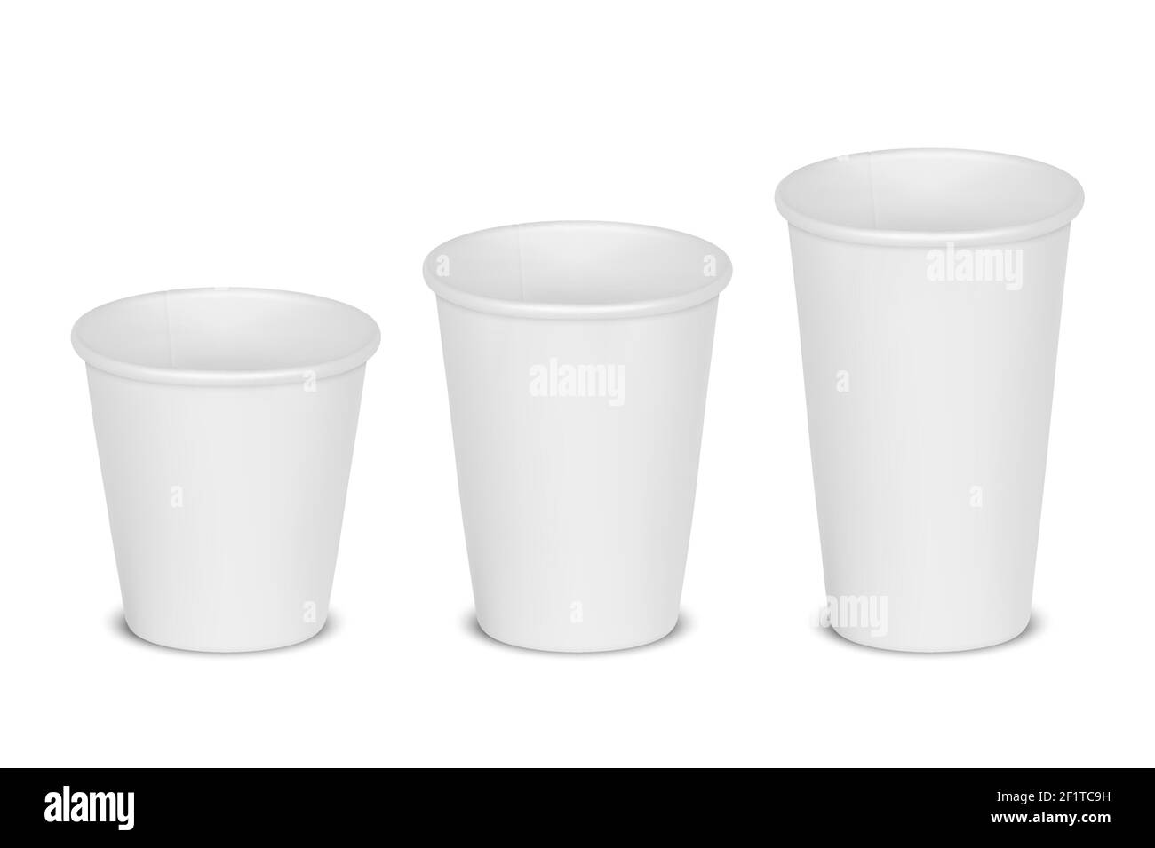 Vector 3d Realistic Paper White Disposable Blank Empty Tea, Coffee Cup ...
