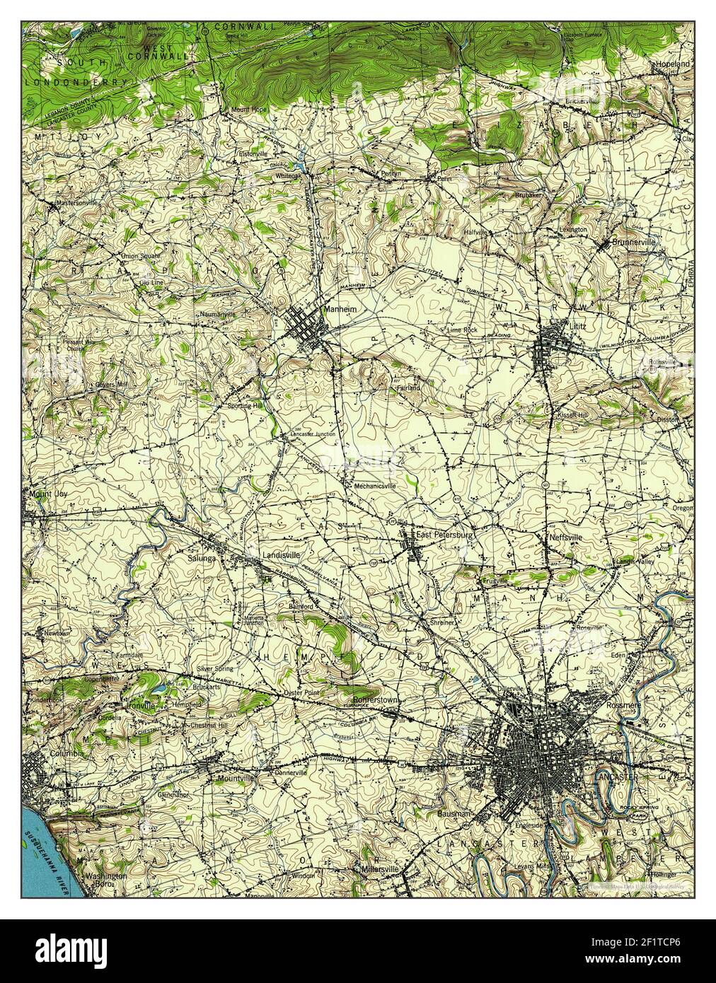 Lancaster, Pennsylvania, map 1943, 162500, United States of America by