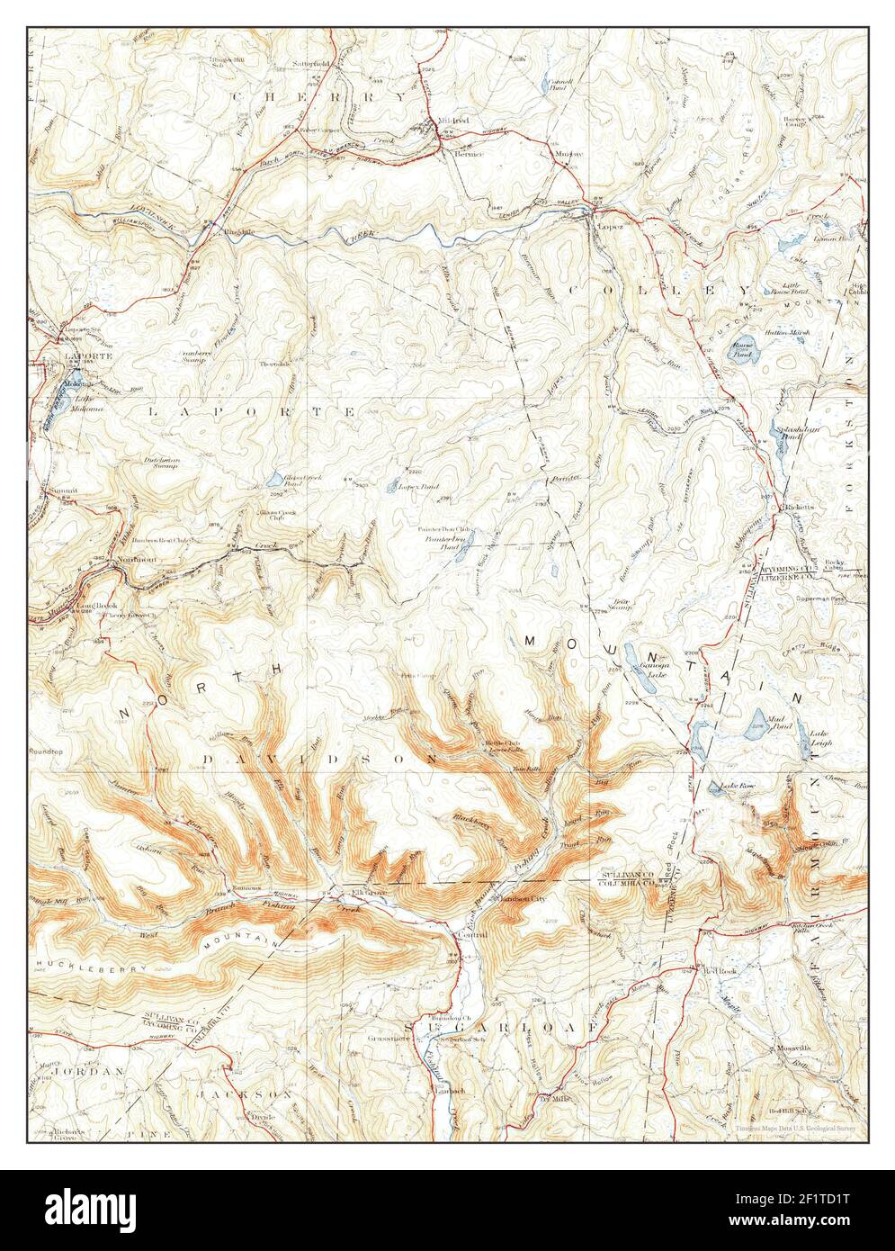 Laporte, Pennsylvania, map 1934, 162500, United States of America by