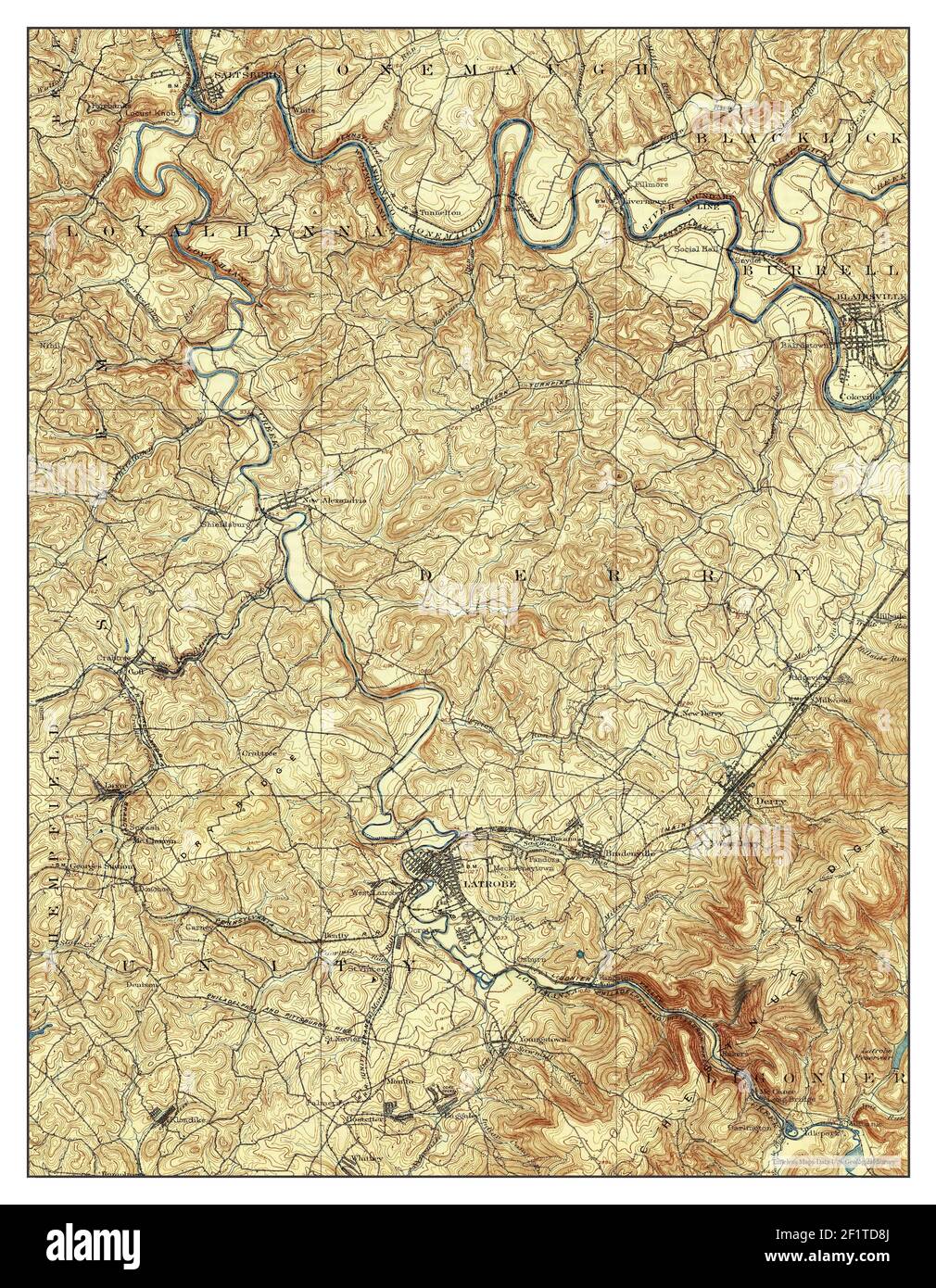 Antique map of latrobe pennsylvania hires stock photography and images