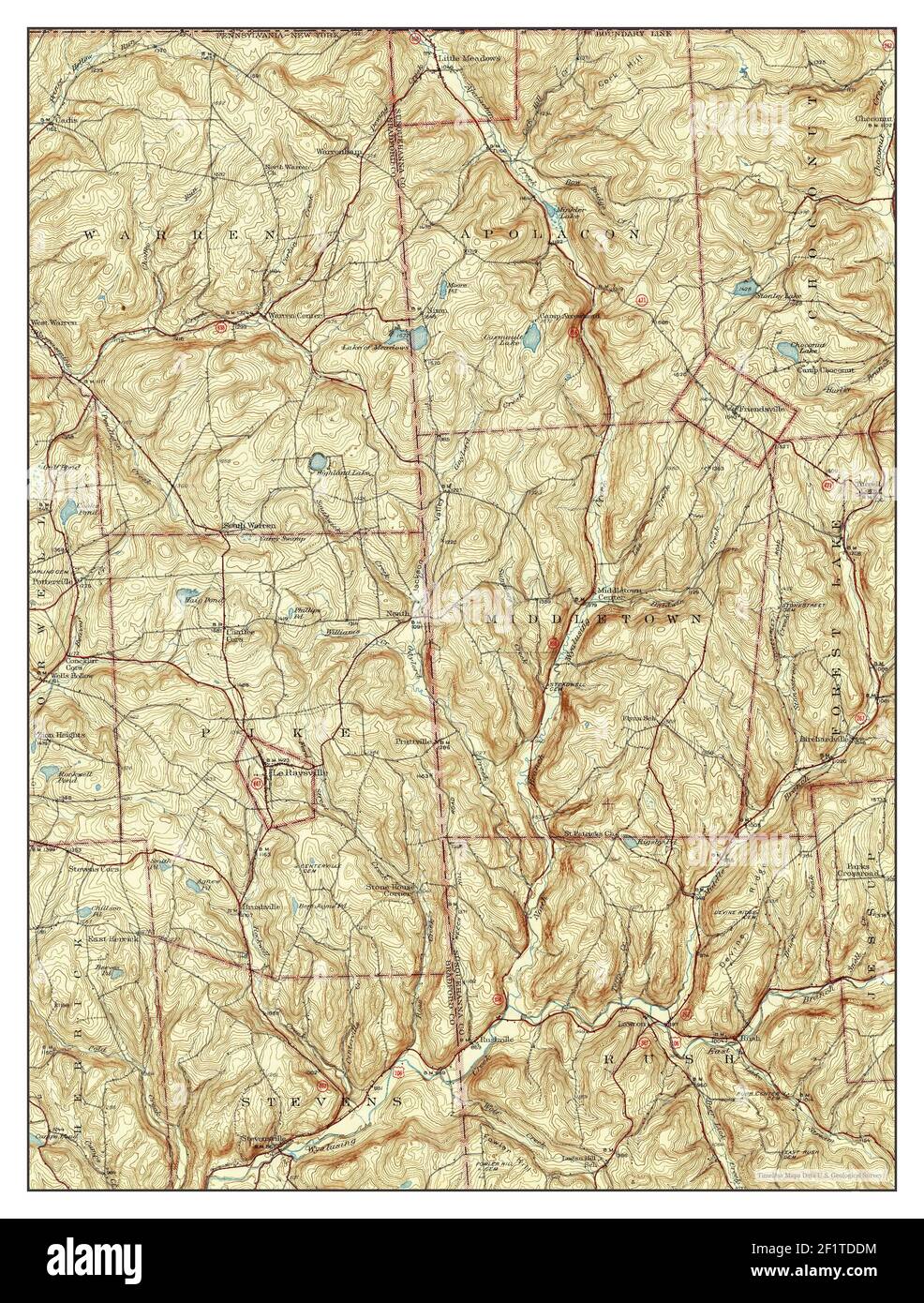 Le Raysville, Pennsylvania, map 1945, 162500, United States of America