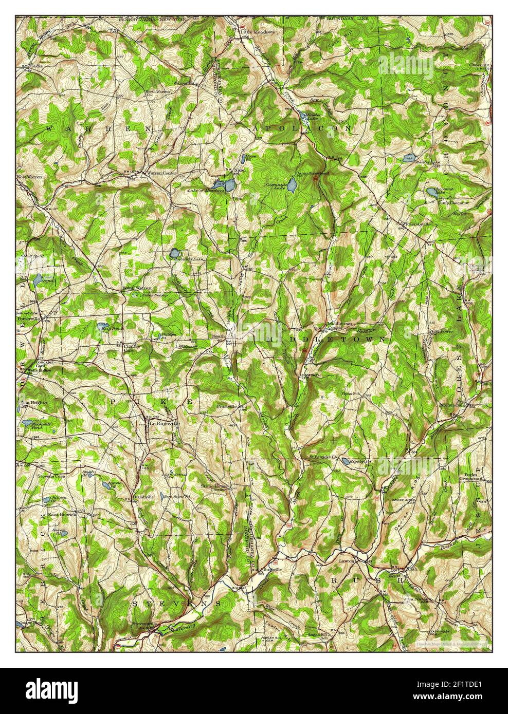 Le Raysville, Pennsylvania, map 1943, 162500, United States of America