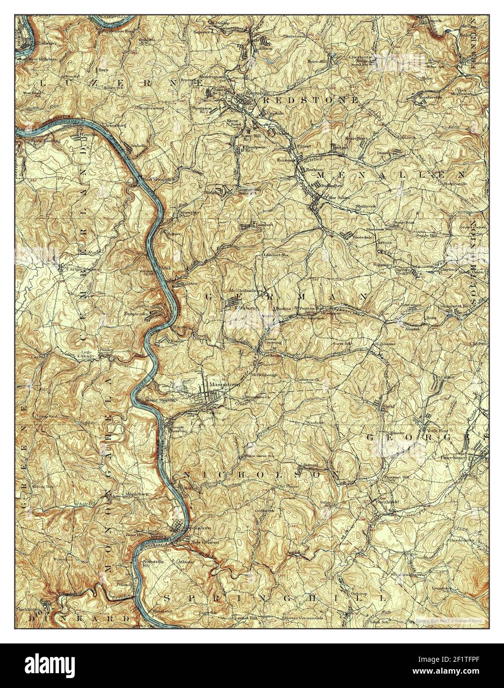 Masontown, Pennsylvania, map 1935, 162500, United States of America by
