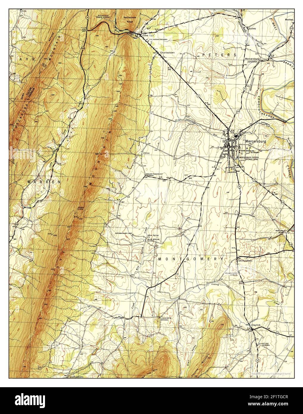 Mercersburg, Pennsylvania, map 1944, 131680, United States of America