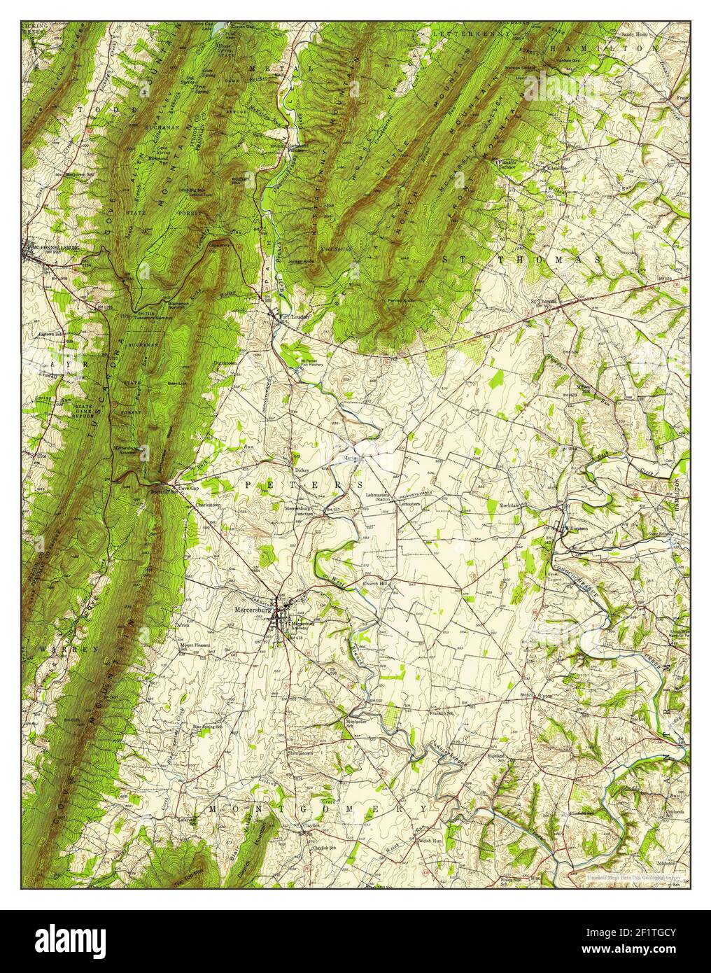 Mercersburg, Pennsylvania, map 1943, 162500, United States of America