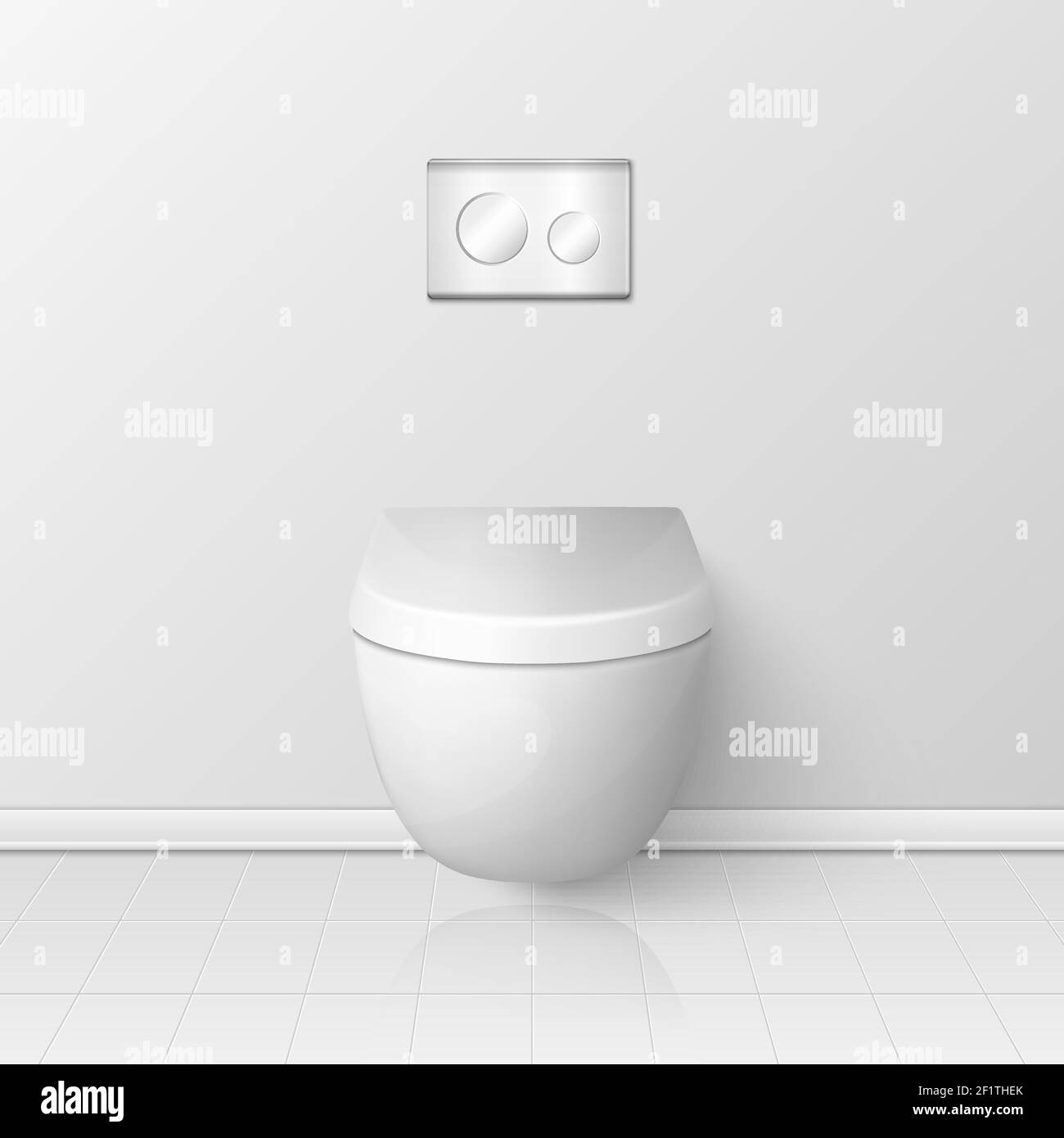 Vector 3d Realistic White Ceramic Closed, Toilet Bowl with Lid in the ...