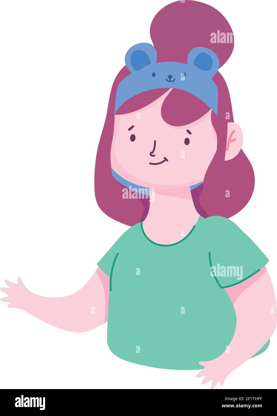 girl with headband cute cartoon Stock Vector Image & Art Alamy