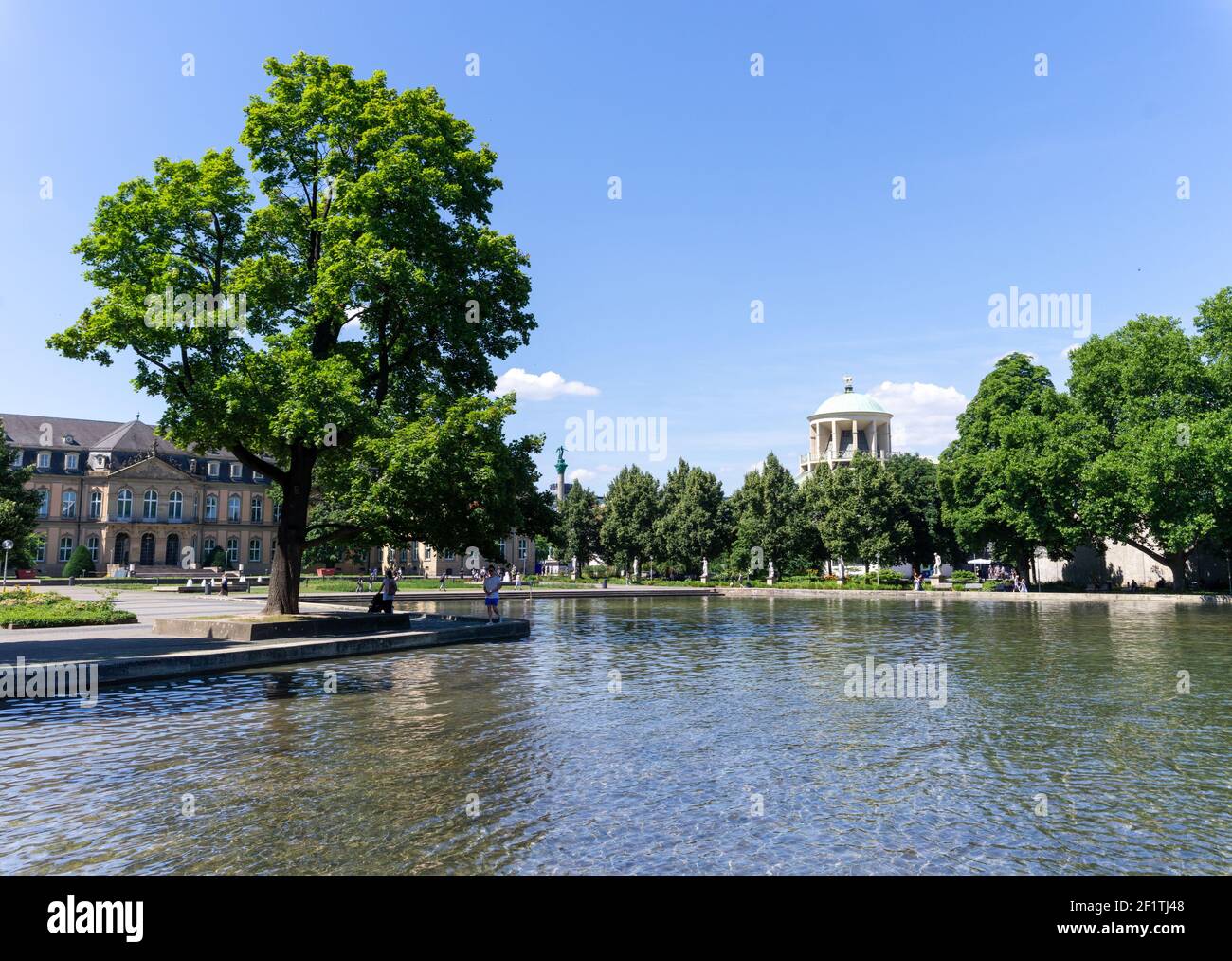 View of the Eckensee Lake and park in the heart of Stuttgart Stock ...